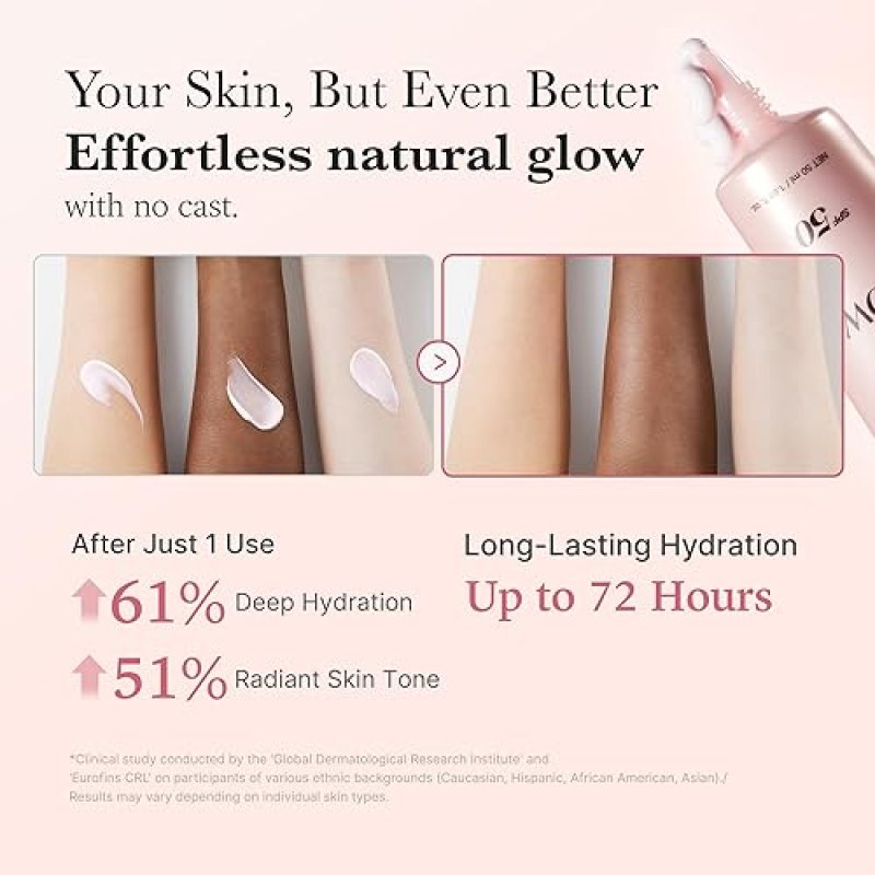 MEDICUBE NO CAST JUST GLOW SPF 50 SUNSCREEN LIGHTWEIGHT HYDRATING FACE SUNSCREEN WITH PEPTIDES CICA