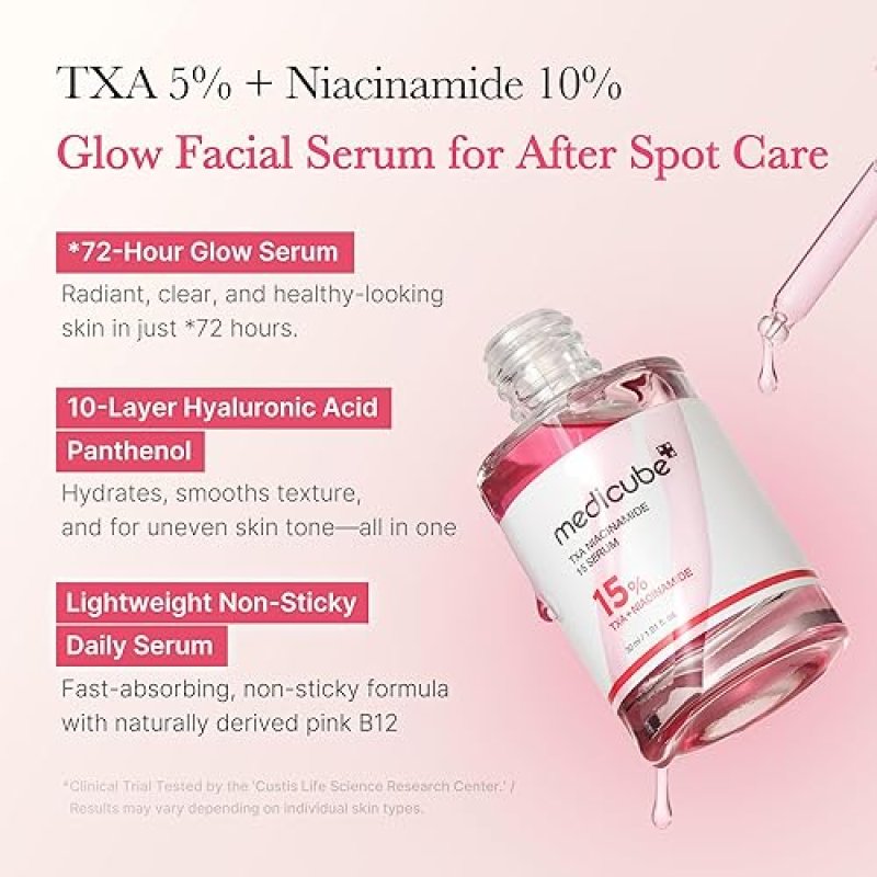 MEDICUBE TXA NIACINAMIDE 15 GLOW SERUM FOR UNEVEN SKIN TONE HYDRATION, 1.01 FL.OZ