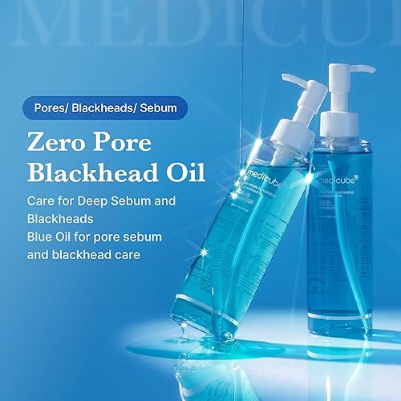 MEDICUBE ZERO PORE BLACKHEAD CLEANSING OIL - GENTLE MAKEUP REMOVER MOISTURIZING CLEANSER 205ML