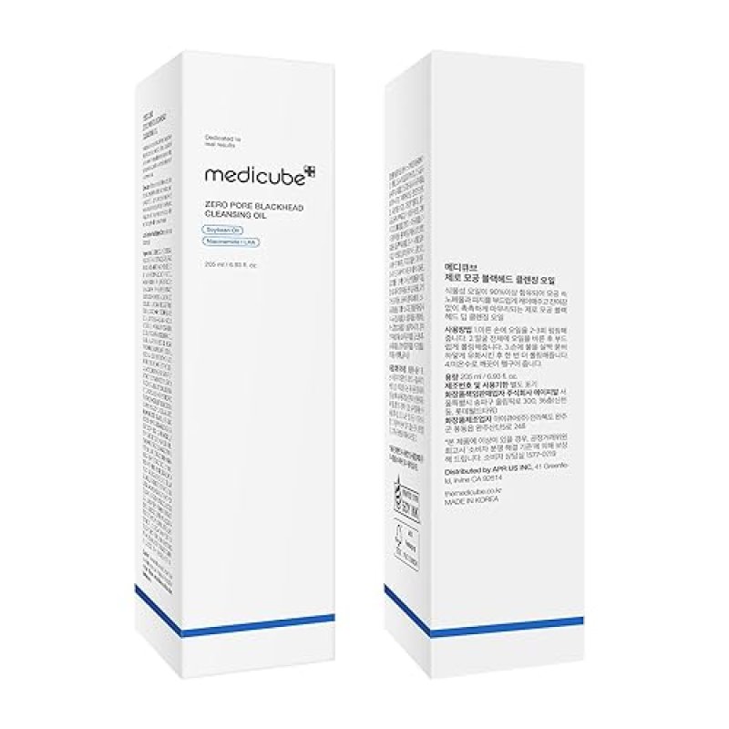 MEDICUBE ZERO PORE BLACKHEAD CLEANSING OIL - GENTLE MAKEUP REMOVER MOISTURIZING CLEANSER 205ML