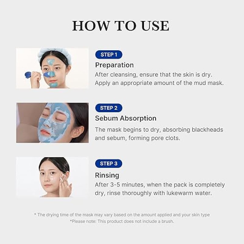 MEDICUBE ZERO PORE BLACKHEAD MUD MASK - QUICK DRY, COOLING, PORE TIGHTENING CLAY 3.52 OZ