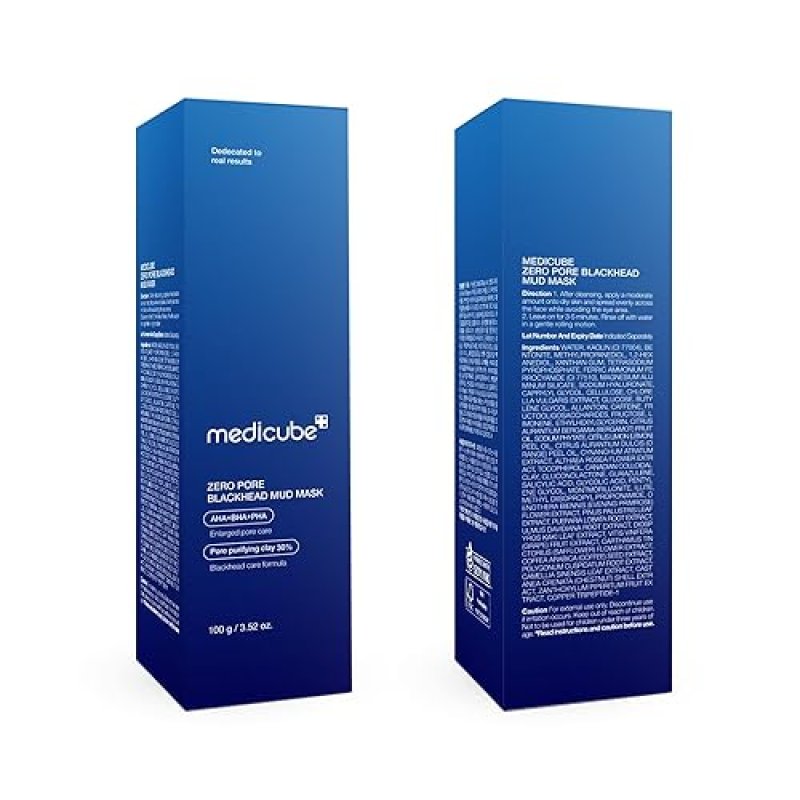 MEDICUBE ZERO PORE BLACKHEAD MUD MASK - QUICK DRY, COOLING, PORE TIGHTENING CLAY 3.52 OZ