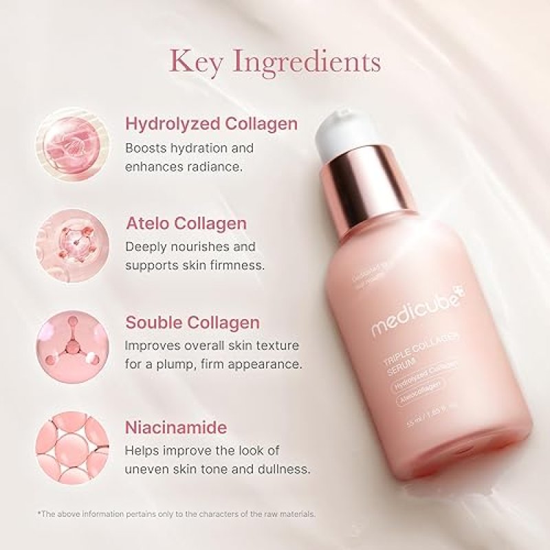 MEDICUBE TRIPLE COLLAGEN SERUM 1.85OZ WITH NIACINAMIDE HYALURONIC ACID FOR RADIANT SKIN