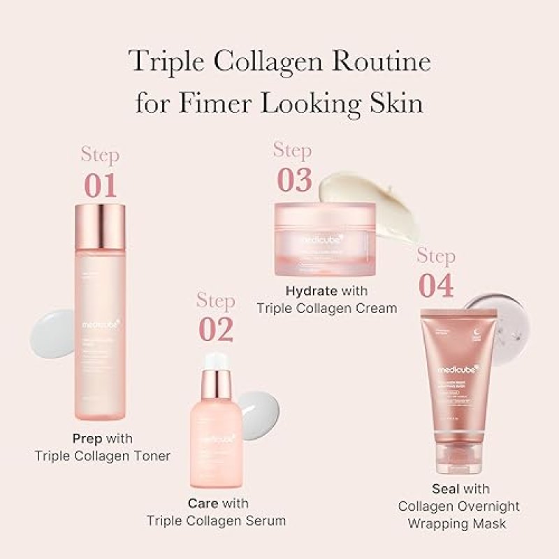 MEDICUBE TRIPLE COLLAGEN SERUM 1.85OZ WITH NIACINAMIDE HYALURONIC ACID FOR RADIANT SKIN
