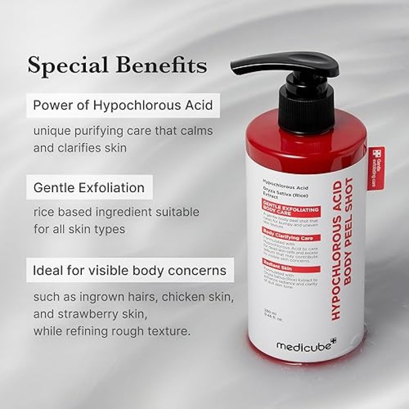 MEDICUBE BODY PEEL SHOT EXFOLIATING SERUM WITH HYPOCHLOROUS ACID FOR SMOOTH, HYDRATED SKIN