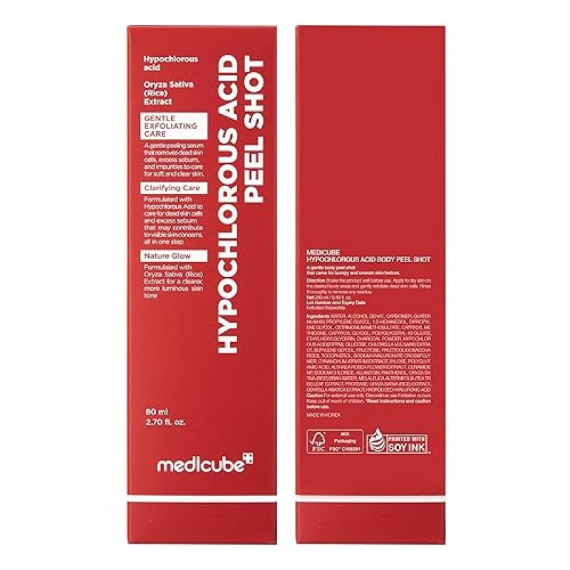 MEDICUBE BODY PEEL SHOT EXFOLIATING SERUM WITH HYPOCHLOROUS ACID FOR SMOOTH, HYDRATED SKIN