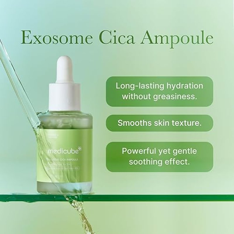 MEDICUBE EXOSOME CICA TEA TREE AMPOULE 30ML - SOOTHING, MOISTURIZING SERUM FOR SENSITIVE SKIN
