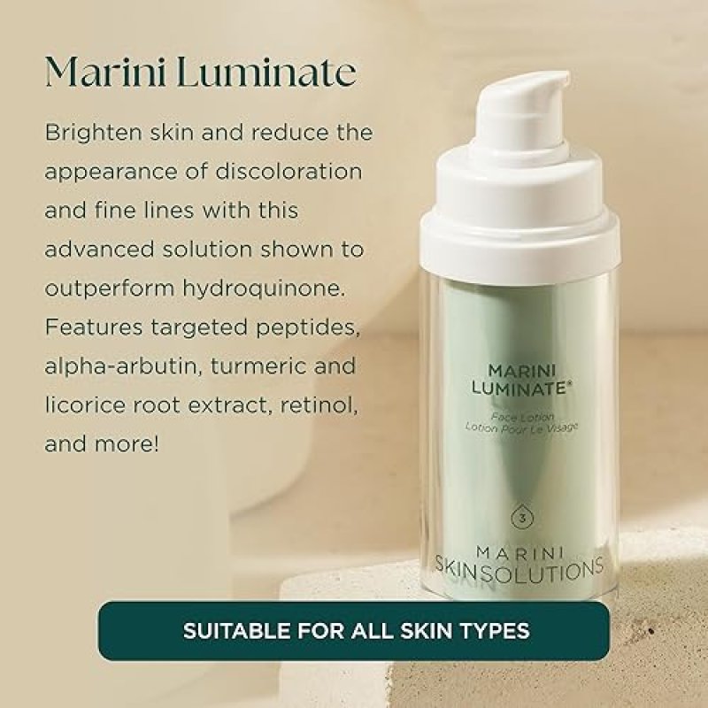 MARINI SKINSOLUTIONS LUMINATE FACE LOTION - REDUCES DISCOLORATION, FINE LINES WRINKLES