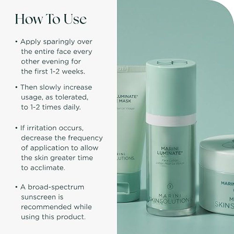 MARINI SKINSOLUTIONS LUMINATE FACE LOTION - REDUCES DISCOLORATION, FINE LINES WRINKLES
