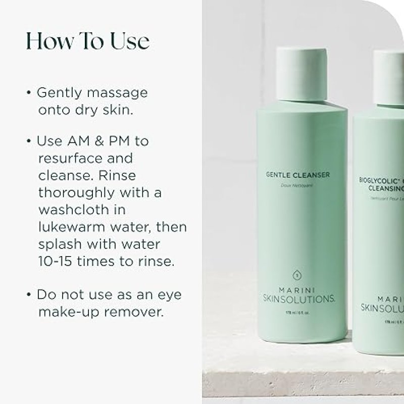 MARINI SKINSOLUTIONS AGE INTERVENTION GENTLE CLEANSER MILD, NON-FOAMING FACE WASH FOR SENSITIVE SKIN