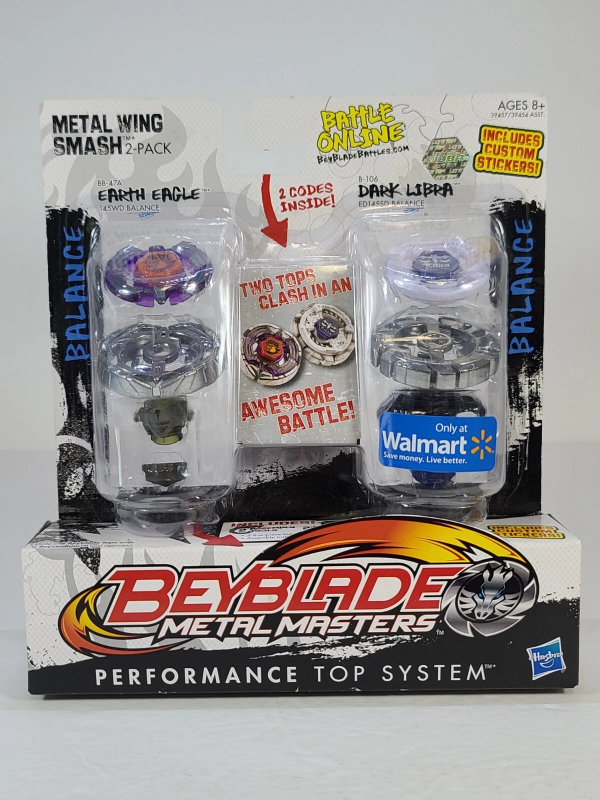 BEYBLADE METAL MASTERS WING SMASH 2 PACK EARTH EAGLE & DARK LIBRA