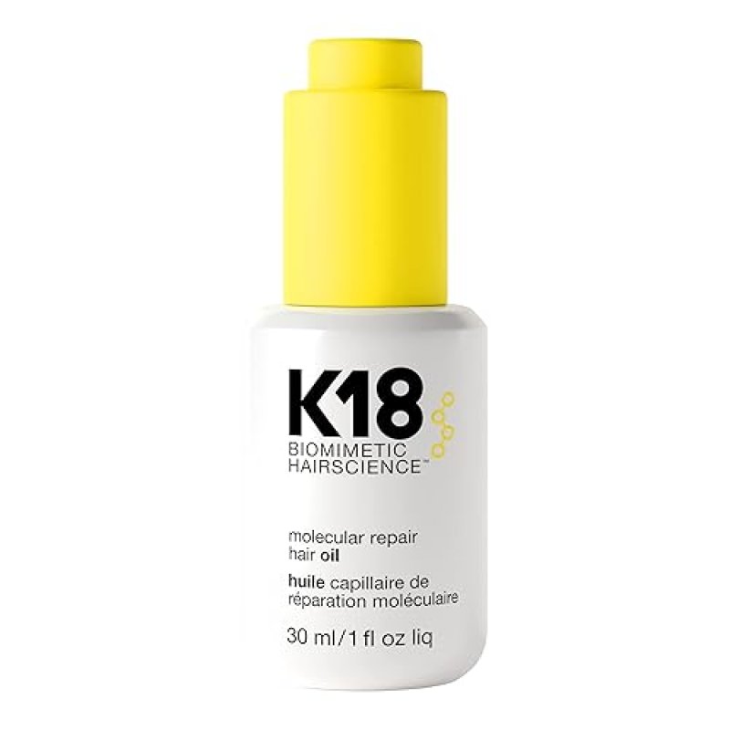 K18 MOLECULAR REPAIR HAIR OIL WEIGHTLESS, STRENGTHENING FORMULA FOR ALL HAIR TYPES, 1 FL OZ
