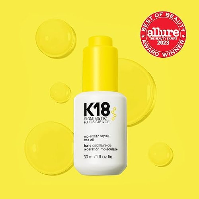 K18 MOLECULAR REPAIR HAIR OIL WEIGHTLESS, STRENGTHENING FORMULA FOR ALL HAIR TYPES, 1 FL OZ