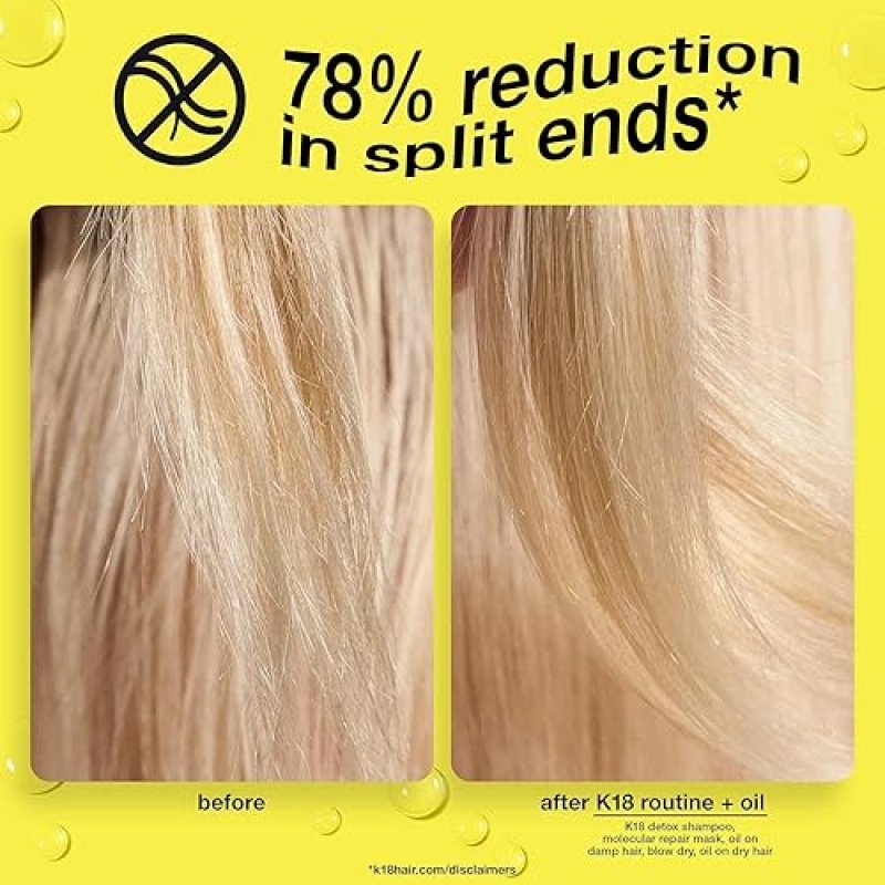 K18 MOLECULAR REPAIR HAIR OIL WEIGHTLESS, STRENGTHENING FORMULA FOR ALL HAIR TYPES, 1 FL OZ