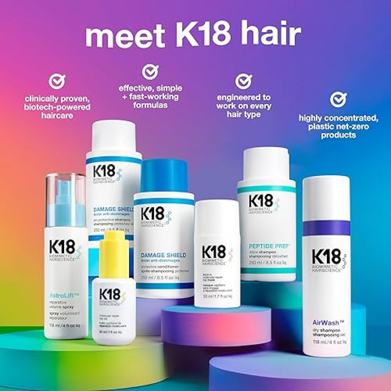 K18 MOLECULAR REPAIR HAIR OIL WEIGHTLESS, STRENGTHENING FORMULA FOR ALL HAIR TYPES, 1 FL OZ
