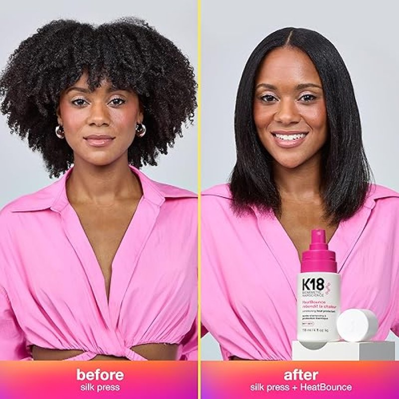 K18 HEATBOUNCE HEAT PROTECTANT SPRAY LIGHTWEIGHT LEAVE-IN CONDITIONER, SOFTENS DETANGLES HAIR