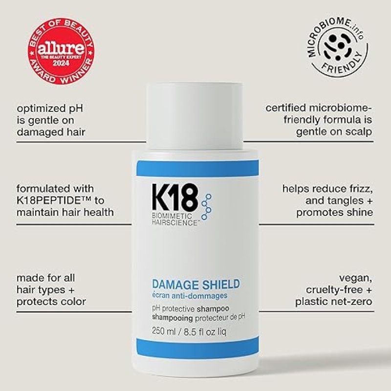 K18 DAMAGE CONTROL TRIO DAMAGE SHIELD SHAMPOO, CONDITIONER 4-MINUTE REPAIR HAIR MASK
