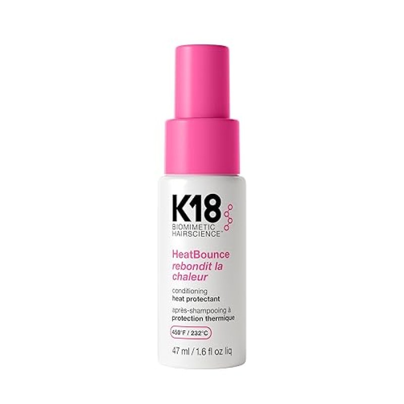 K18 HEATBOUNCE LEAVE-IN HEAT PROTECTANT SPRAY LIGHTWEIGHT CONDITIONER, 450 PROTECTION, SMOOTH DETANG