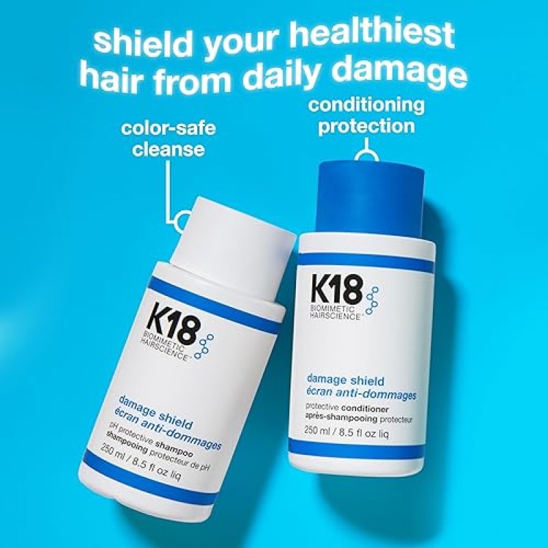 K18 DAMAGE SHIELD WASH CARE SET COLOR-SAFE SHAMPOO CONDITIONER FOR FRIZZ, TANGLE DAMAGE