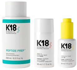 K18 DETOX REPAIR BUNDLE LEAVE-IN MASK, 4-MIN SPEED TREATMENT, DETOX SHAMPOO STRENGTH OIL