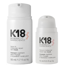 K18 LEAVE-IN REPAIR HAIR MASK 4-MINUTE TREATMENT FOR COLOR HEAT DAMAGED HAIR, 50ML 15ML