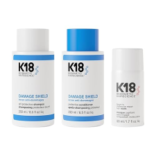 K18 DAMAGE CONTROL TRIO DAMAGE SHIELD SHAMPOO, CONDITIONER 4-MINUTE REPAIR HAIR MASK, COLOR-SAFE