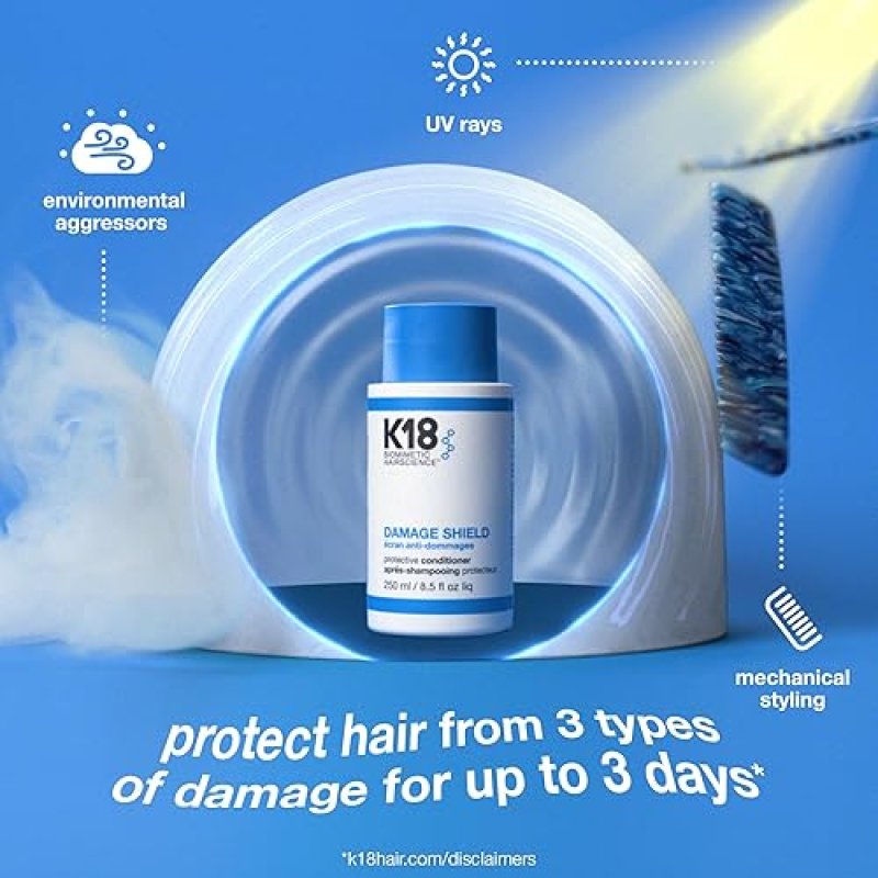 K18 DAMAGE CONTROL TRIO DAMAGE SHIELD SHAMPOO, CONDITIONER 4-MINUTE REPAIR HAIR MASK, COLOR-SAFE
