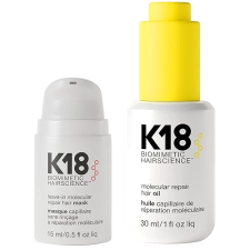 K18 REPAIR BUNDLE LEAVE-IN HAIR MASK, 4-MINUTE TREATMENT 15ML , WEIGHTLESS STRENGTHENING OIL 30ML