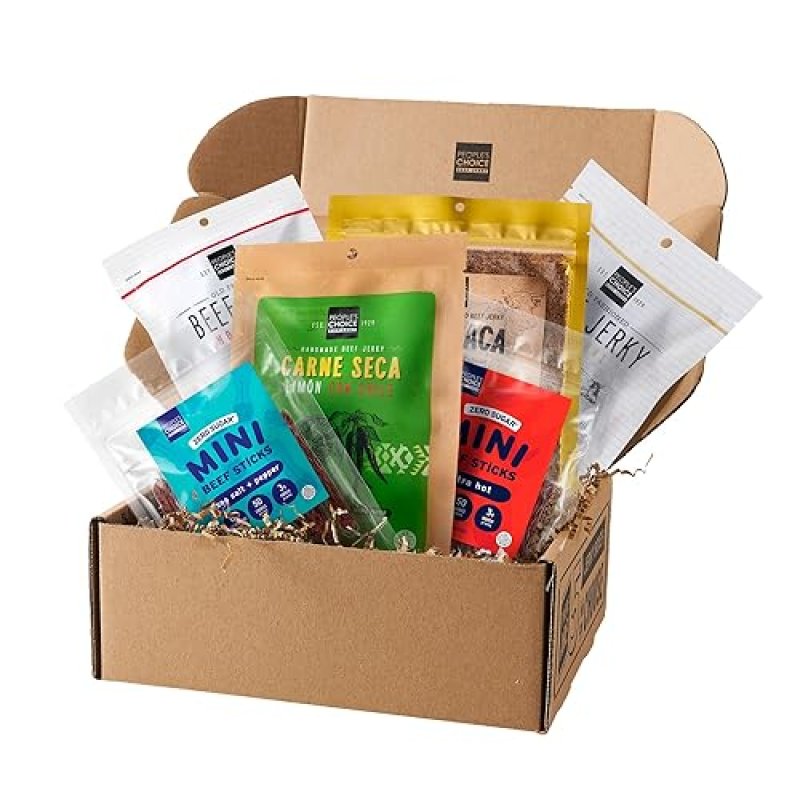 PEOPLE S CHOICE BEEF JERKY BOX KETO-FRIENDLY, SUGAR-FREE, HIGH PROTEIN LOW CARB SNACK SAMPLER