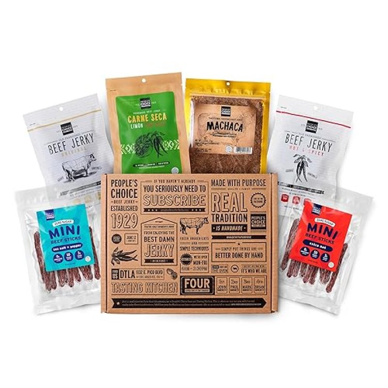 PEOPLE S CHOICE BEEF JERKY BOX KETO-FRIENDLY, SUGAR-FREE, HIGH PROTEIN LOW CARB SNACK SAMPLER