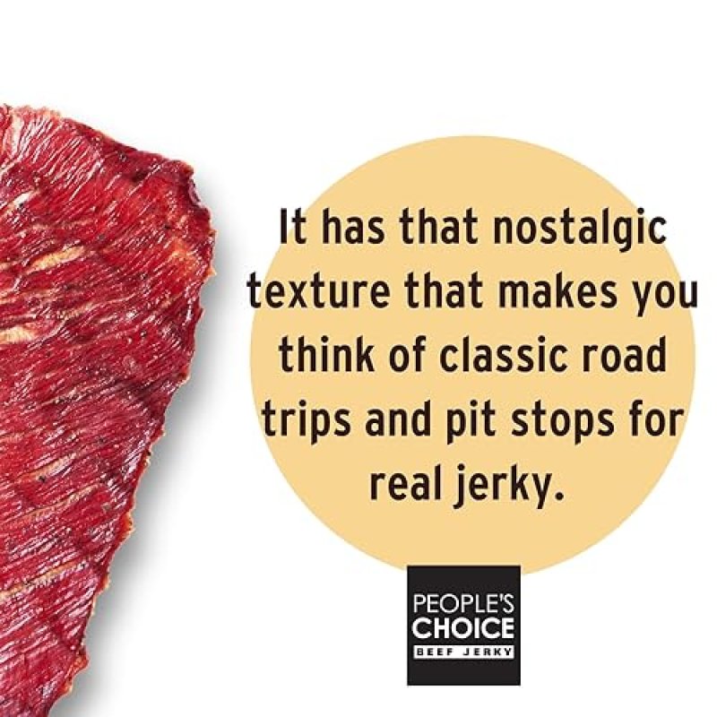 PEOPLE S CHOICE ORIGINAL BEEF JERKY BIG SLAB THIN-SLICED WHOLE MUSCLE, 9G PROTEIN, 15 COUNT