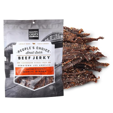 PEOPLE S CHOICE GARLIC GINGER BEEF JERKY SWEET SAVORY FLAVOR, 10G PROTEIN, 1 LB USA MADE