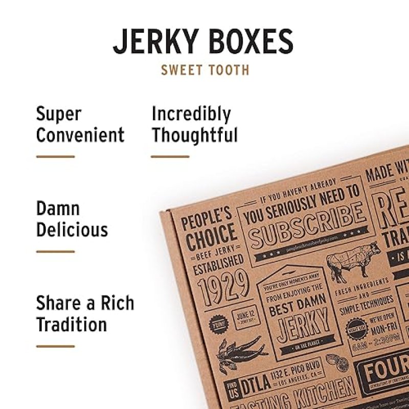 PEOPLE S CHOICE SWEET TOOTH BEEF JERKY VARIETY PACK HIGH PROTEIN MEAT SNACK, 4 BAGS, USA MADE