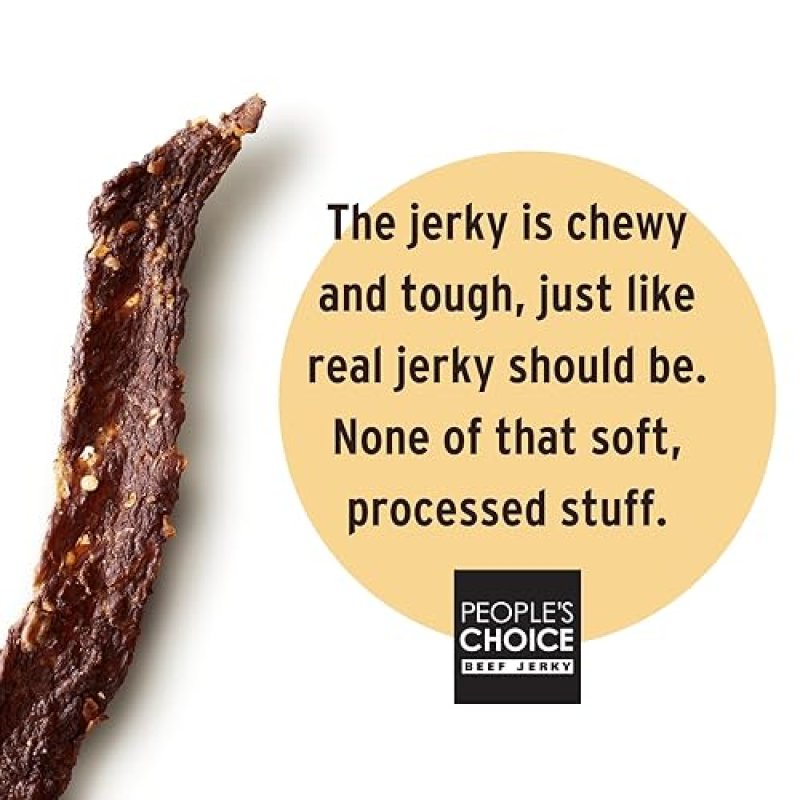 PEOPLE S CHOICE HOT SPICY BEEF JERKY SUGAR FREE, ZERO CARB, KETO FRIENDLY, 1 LB BAG