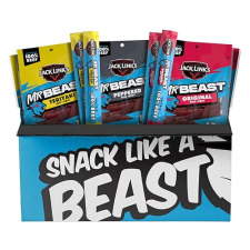 JACK LINK S X MRBEAST 9-COUNT BEEF JERKY VARIETY PACK 100 REAL BEEF SNACKS, PANTRY-READY