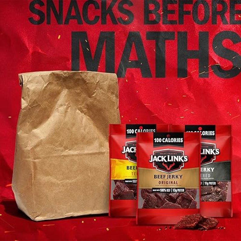 JACK LINKS BEEF JERKY VARIETY PACK 15 COUNT ORIGINAL, TERIYAKI PEPPERED PROTEIN SNACKS