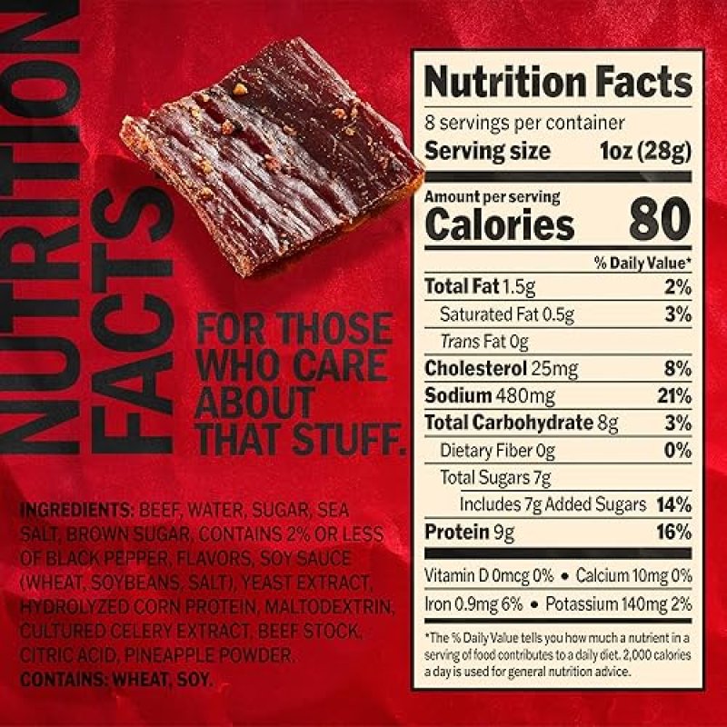 JACK LINKS PEPPERED BEEF JERKY 0.5 LB LARGE BAG HIGH PROTEIN MEAT SNACK, 9G PROTEIN SERVING