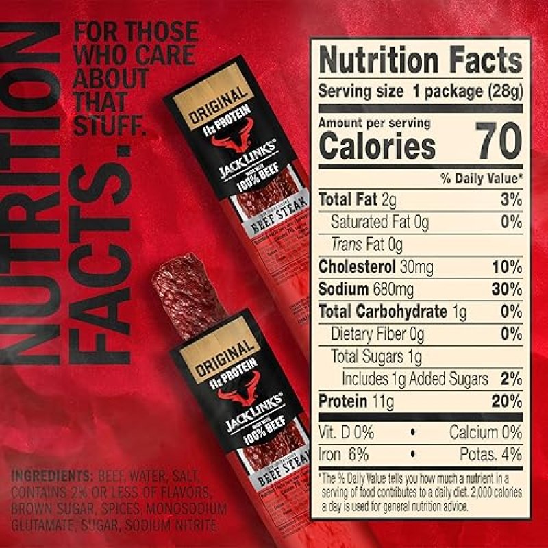 JACK LINK S PREMIUM CUTS ORIGINAL BEEF STEAK 1OZ, 12 COUNT HIGH PROTEIN SNACK, 11G PROTEIN