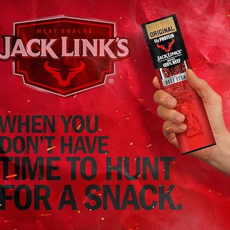 JACK LINK S PREMIUM CUTS ORIGINAL BEEF STEAK 1OZ, 12 COUNT HIGH PROTEIN SNACK, 11G PROTEIN