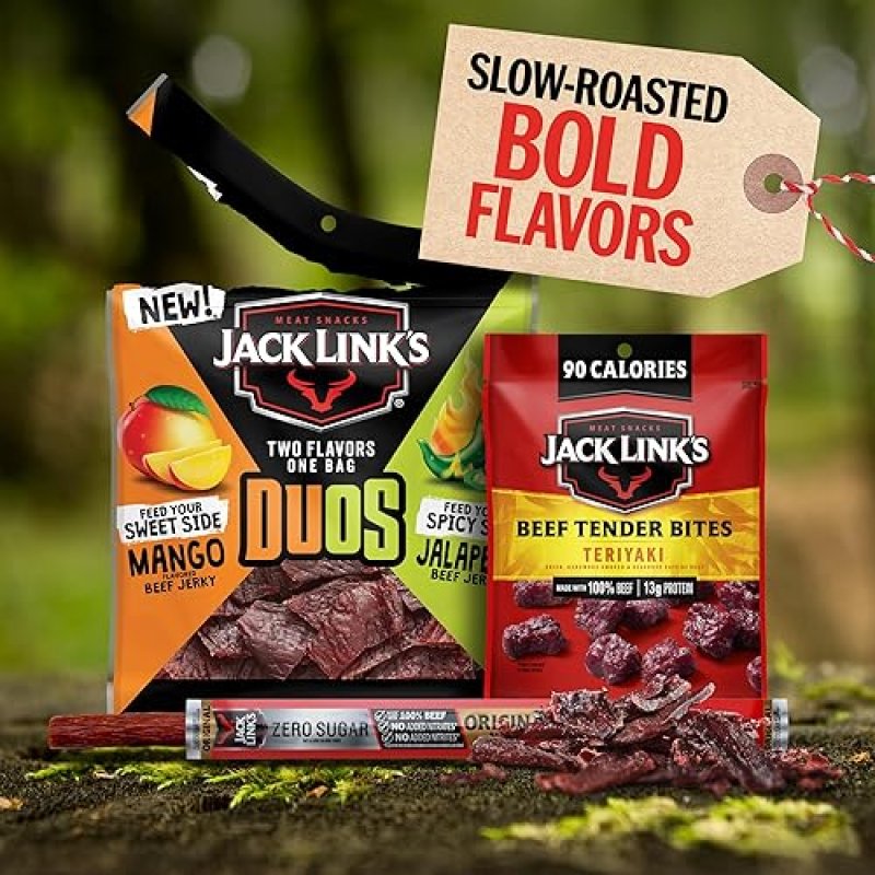 JACK LINK S DUOS 11-PIECE BEEF JERKY MEAT SNACK GIFT BOX PROTEIN GIFTS FOR MEN MEAT LOVERS