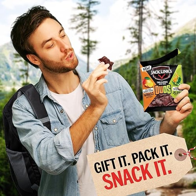 JACK LINK S DUOS 11-PIECE BEEF JERKY MEAT SNACK GIFT BOX PROTEIN GIFTS FOR MEN MEAT LOVERS