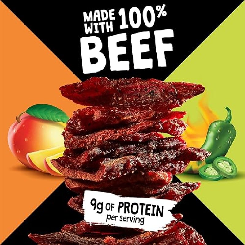 JACK LINKS DUOS JALAPEñO MANGO BEEF JERKY, 8 PACK, 3.25OZ SHAREABLE LOW-CAL PROTEIN SNACKS