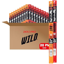 JACK LINKS WILD SNACK STICKS VARIETY PACK - ORIGINAL HOT, 5G PROTEIN, KETO FRIENDLY, 20 PACK