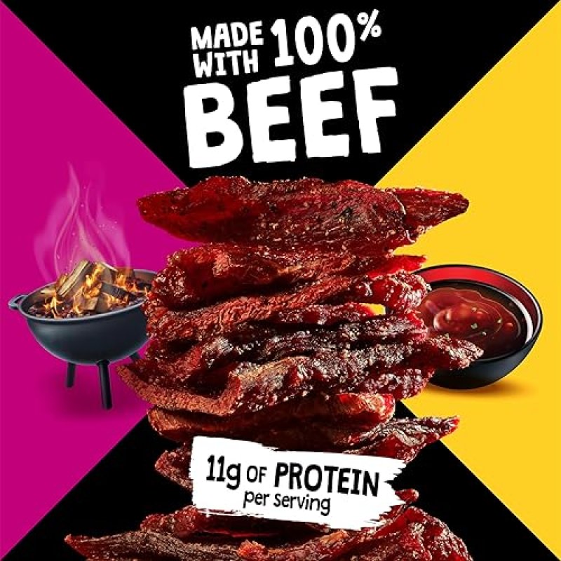 JACK LINKS DUOS ORIGINAL TERIYAKI BEEF JERKY SNACK PACKS, 4 COUNT, HIGH PROTEIN, UNDER 100 CALORIES