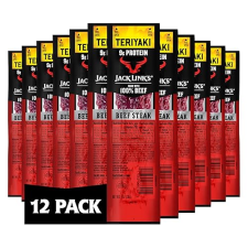 JACK LINKS TERIYAKI BEEF STEAK PROTEIN SNACKS - 9G PROTEIN, 100 BEEF, KETO FRIENDLY, 12 PACK