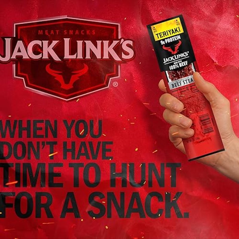 JACK LINKS TERIYAKI BEEF STEAK PROTEIN SNACKS - 9G PROTEIN, 100 BEEF, KETO FRIENDLY, 12 PACK