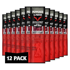 JACK LINKS PEPPERED BEEF STEAK PROTEIN SNACKS, 11G PROTEIN, 100 BEEF, KETO FRIENDLY, 12-PACK