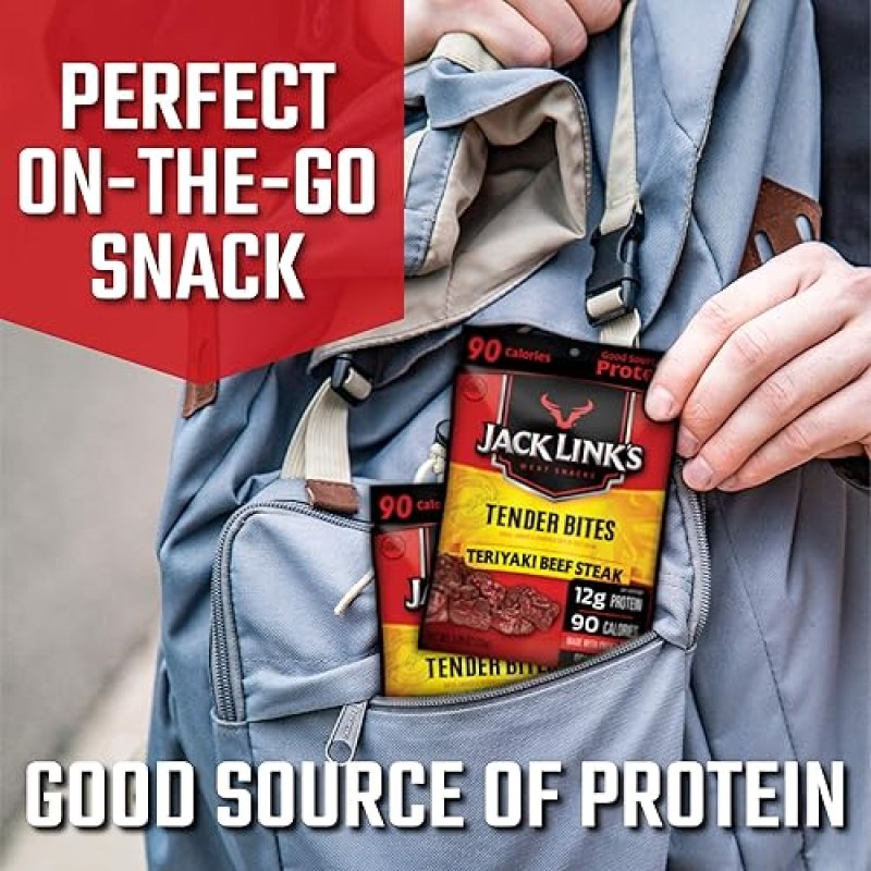 JACK LINKS TERIYAKI BEEF STEAK TENDER BITES, PREMIUM CUTS, 1.25OZ PACK OF 10