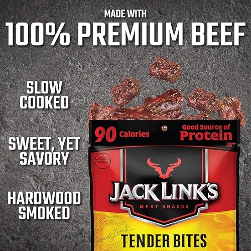 JACK LINKS TERIYAKI BEEF STEAK TENDER BITES, PREMIUM CUTS, 1.25OZ PACK OF 10