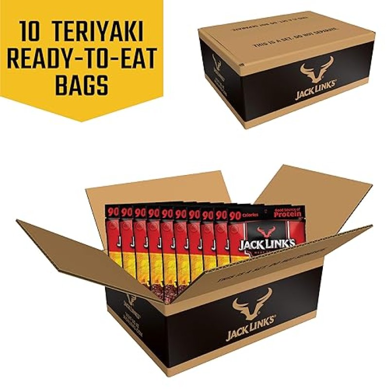 JACK LINKS TERIYAKI BEEF STEAK TENDER BITES, PREMIUM CUTS, 1.25OZ PACK OF 10
